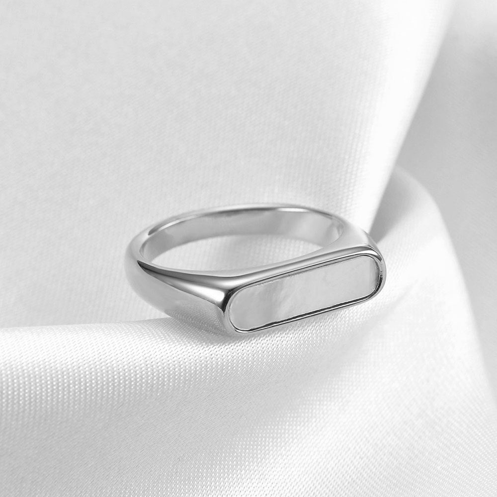 Women's Fashion Cast Stainless Steel With White Rings