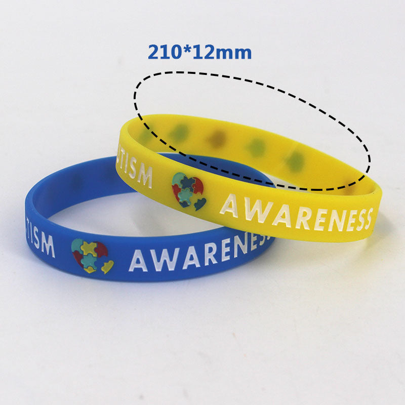 Concave Printing Color Filling Puzzle Incentive Propaganda Body Healthy Silicone Bracelet