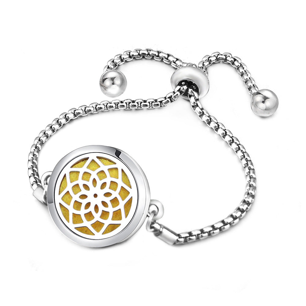 Angel Wings Mosquito Repellent Stainless Steel Essential Oil Perfume Box Bracelet