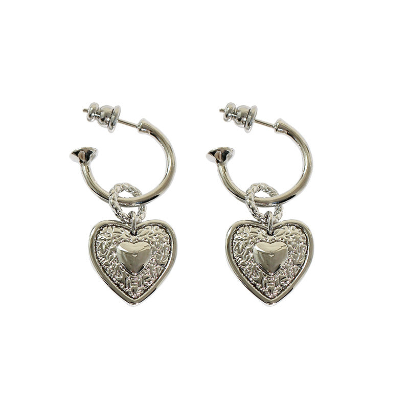 Women's French Simple Vintage Gold-plated Pearl Heart-shaped Rings