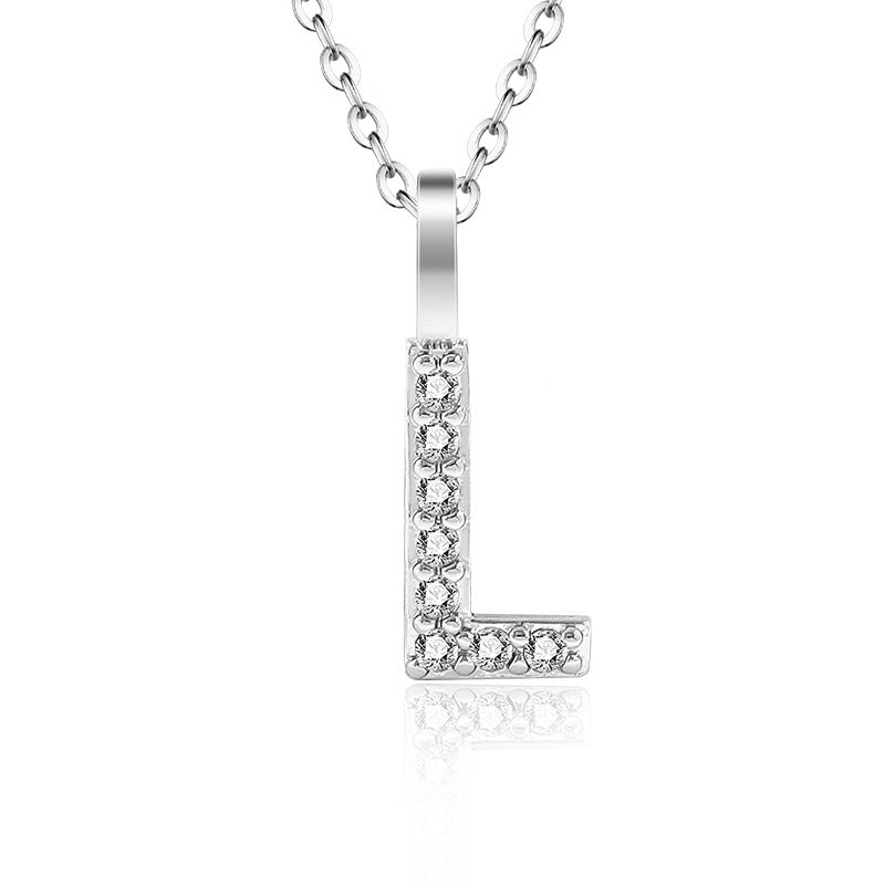 Diamond Inlaid Zircon English Letter Female Pendants