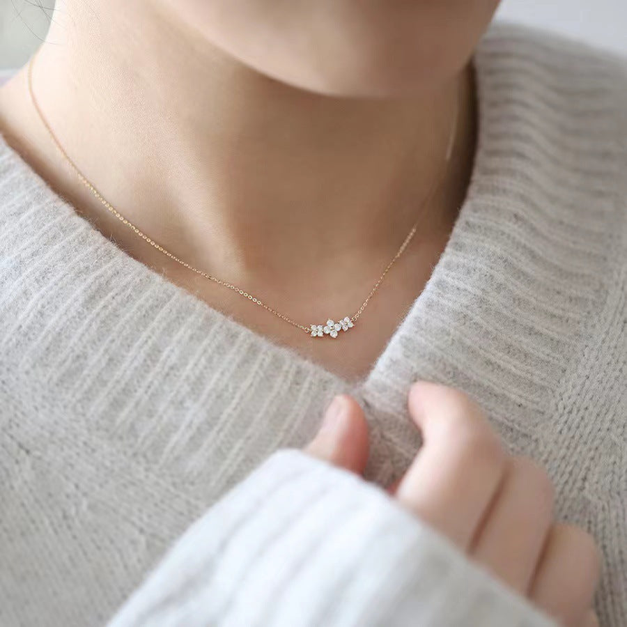 Diamond Clover Clavicle Chain Female Simple Affordable Luxury Fashion Necklace
