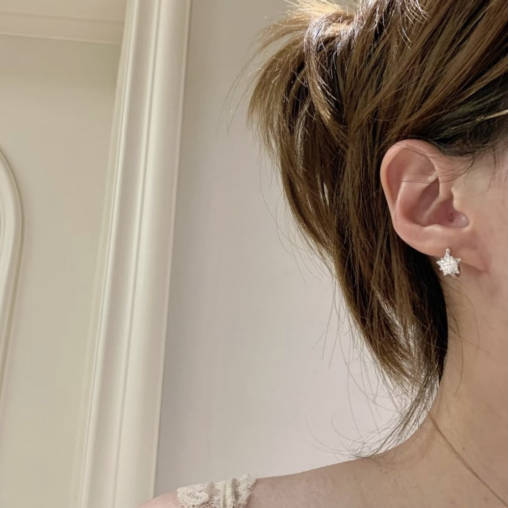 Zircon Female Temperament Light Luxury Design High Sense Ear Clip Earrings