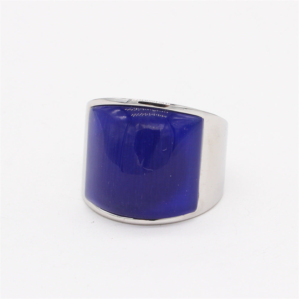 Women's & Men's Fashion Gem Titanium Steel Simple Rings
