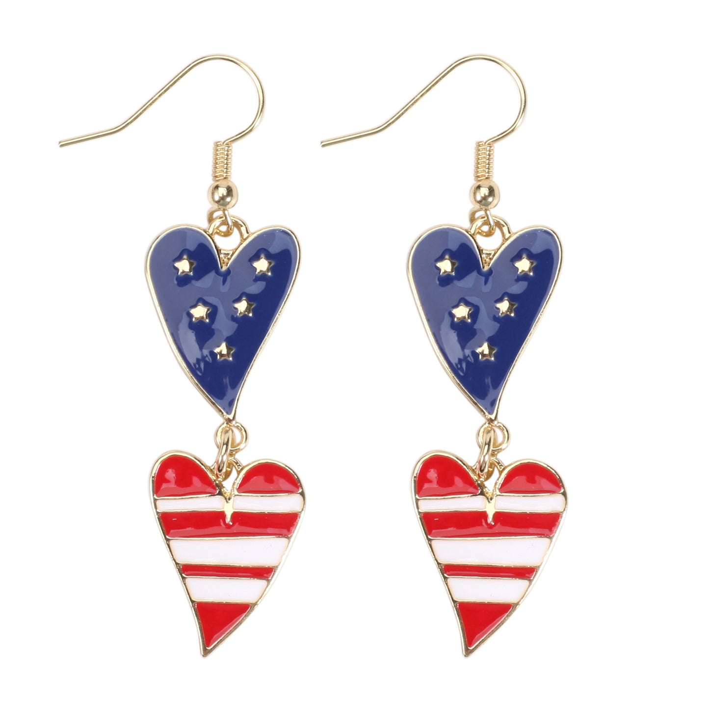 July Flag Independence Day War Veterans Earrings