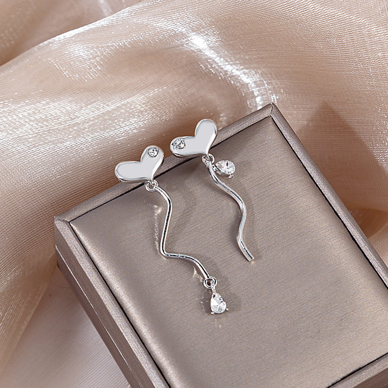 Diamond Butterfly Flower Pearl Graceful Fashionable Long Earrings