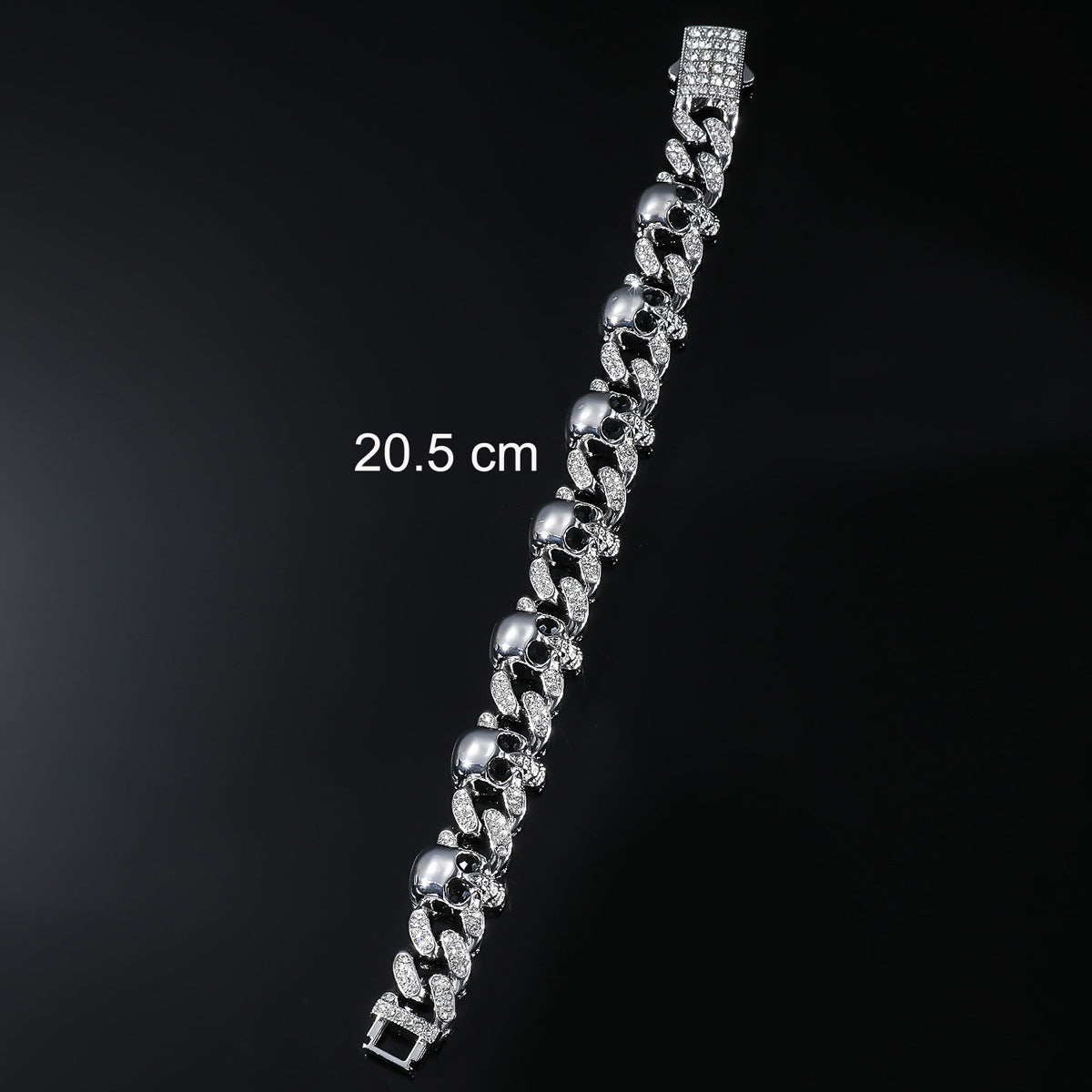 Fashion Skull Exaggerated Stitching Single Layer Diamond Bracelet