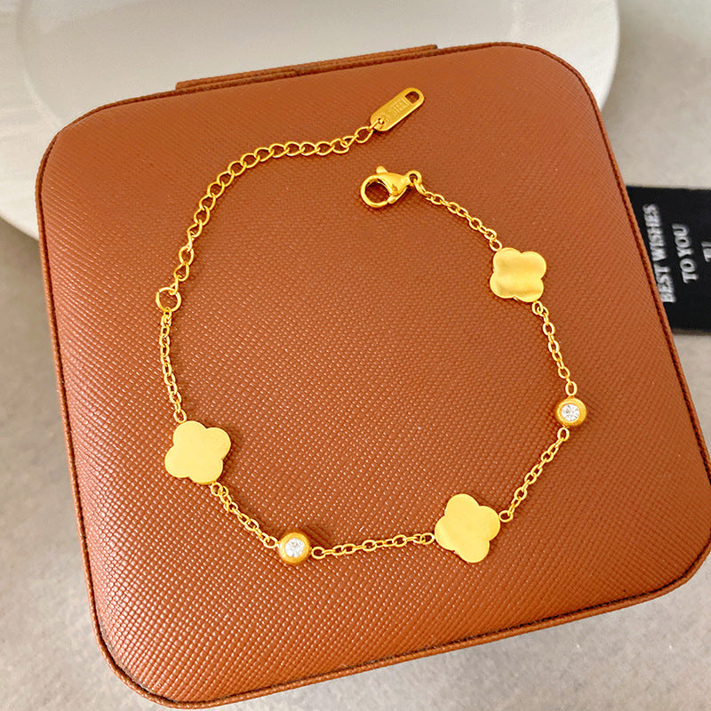 Light Luxury Micro Inlaid Zircon Woven Wire Mesh Fashion Temperament Bracelet