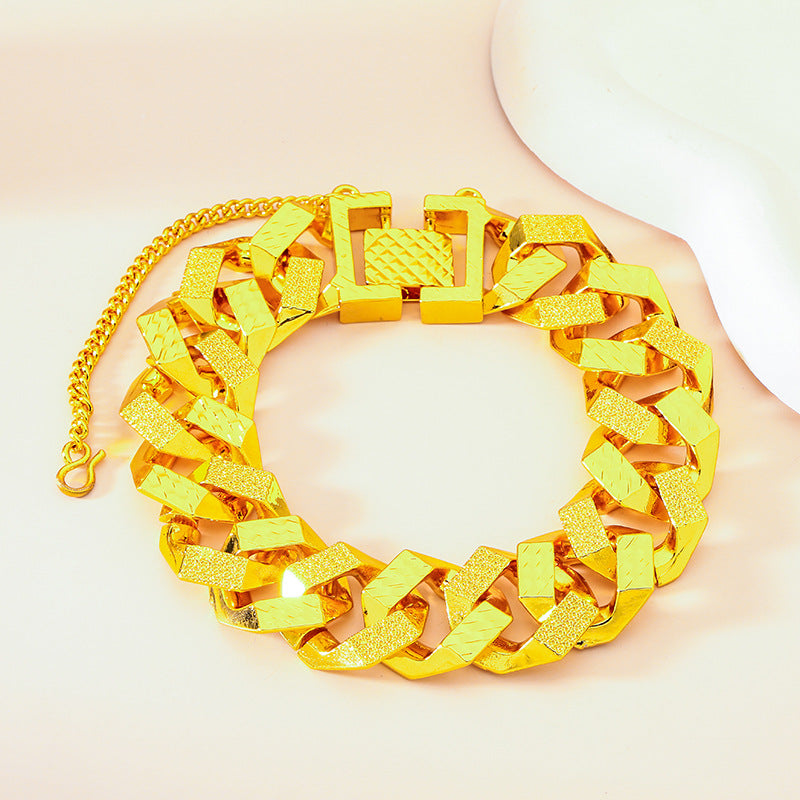 Vietnam Sand Gold Wide-brimmed Large Thick Bracelets