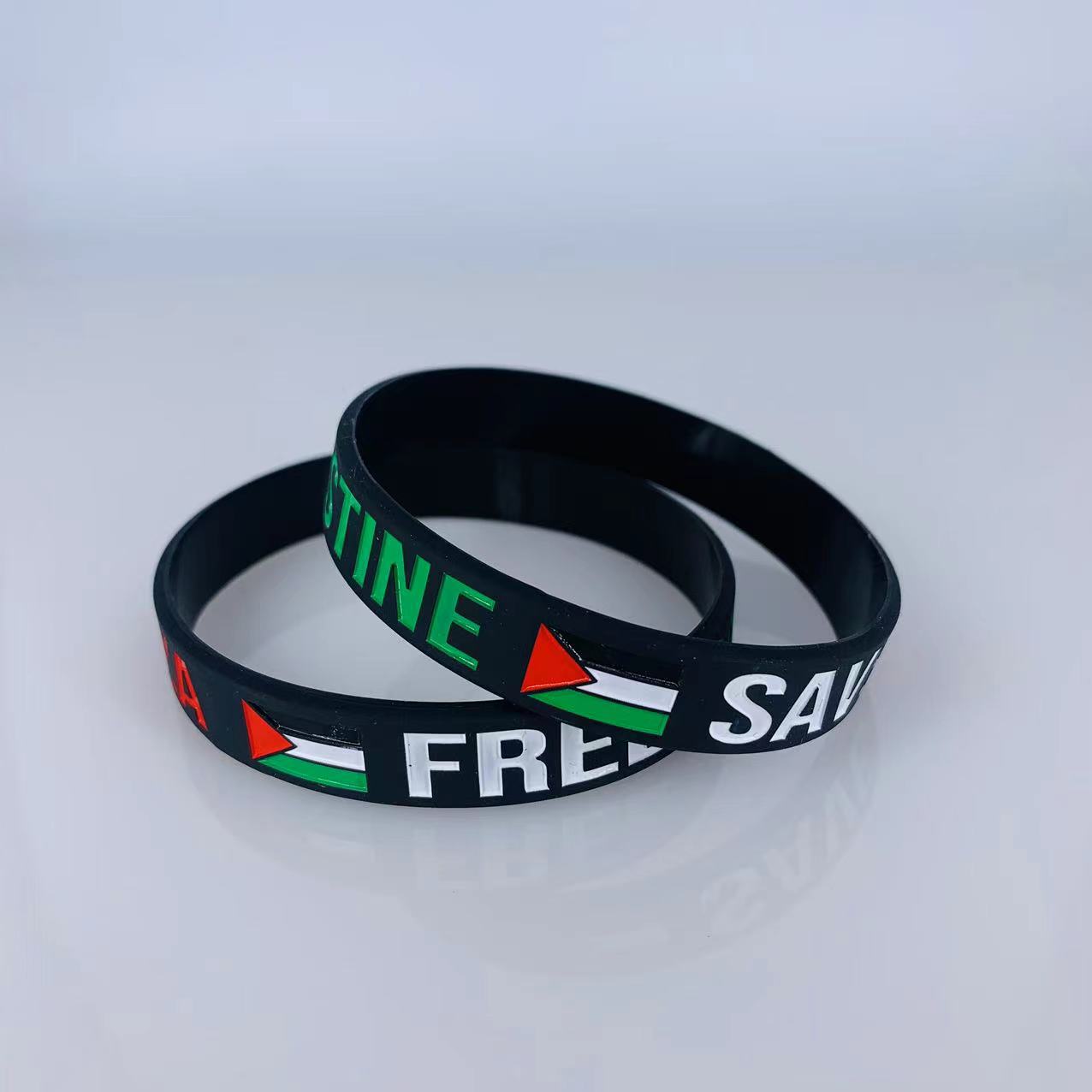 Palestinian Flag Engraved Color Gaza Logo Pattern Support Bracelets
