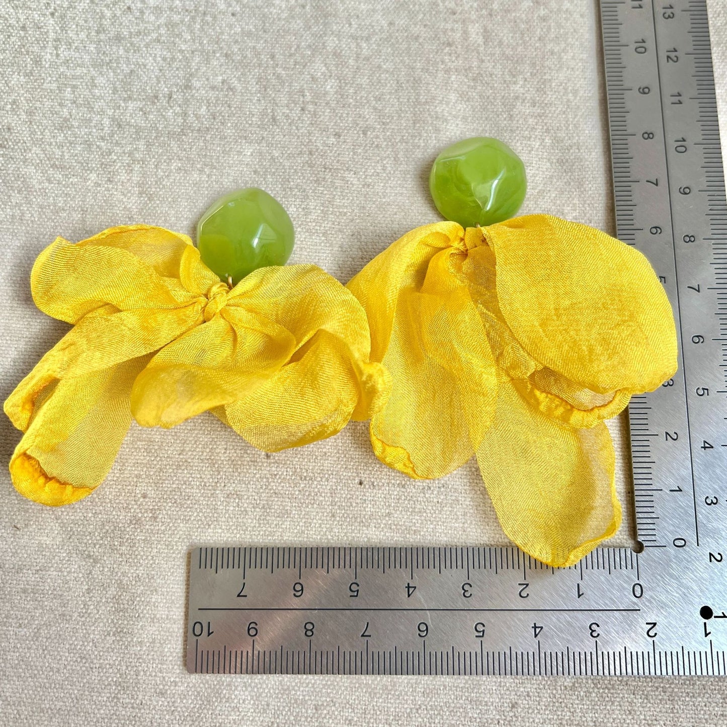 Fairy Temperamental Net Yarn Flowers Seaside Vacation Earrings