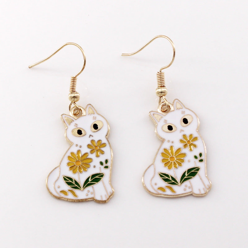 Series Horror Funny Alternative Black Cat Alloy Earrings