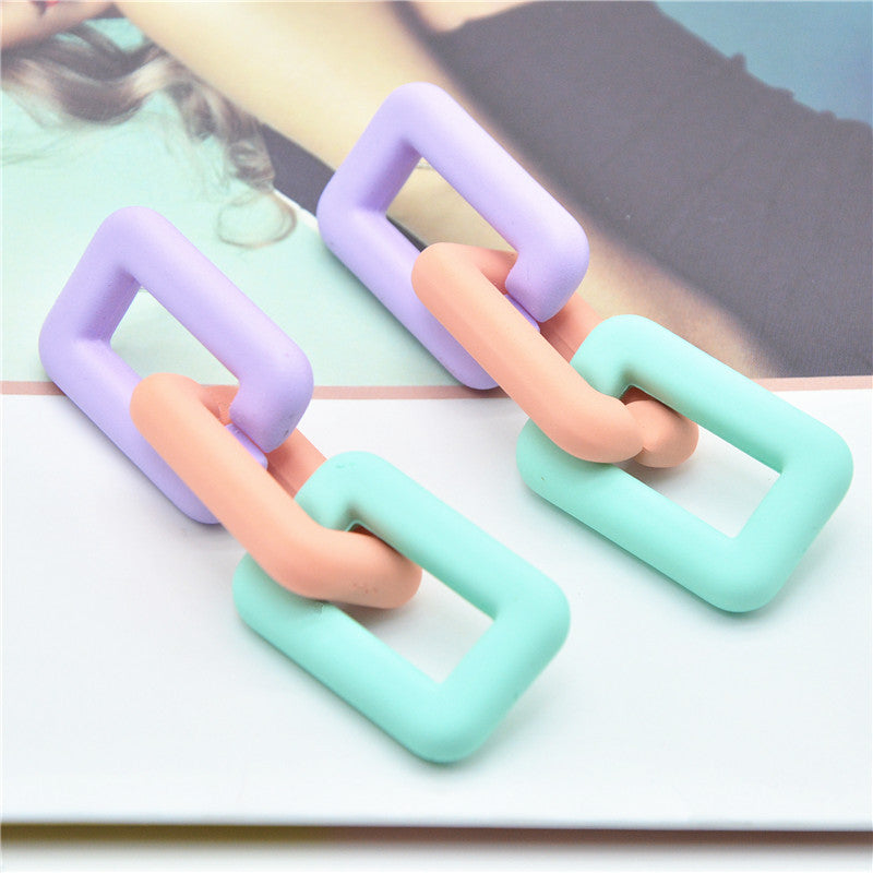 Women's Needle Color Chain For Simple Long Earrings