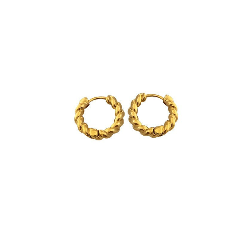 Without Picking Sier Needle Round Retro Temperament Rings