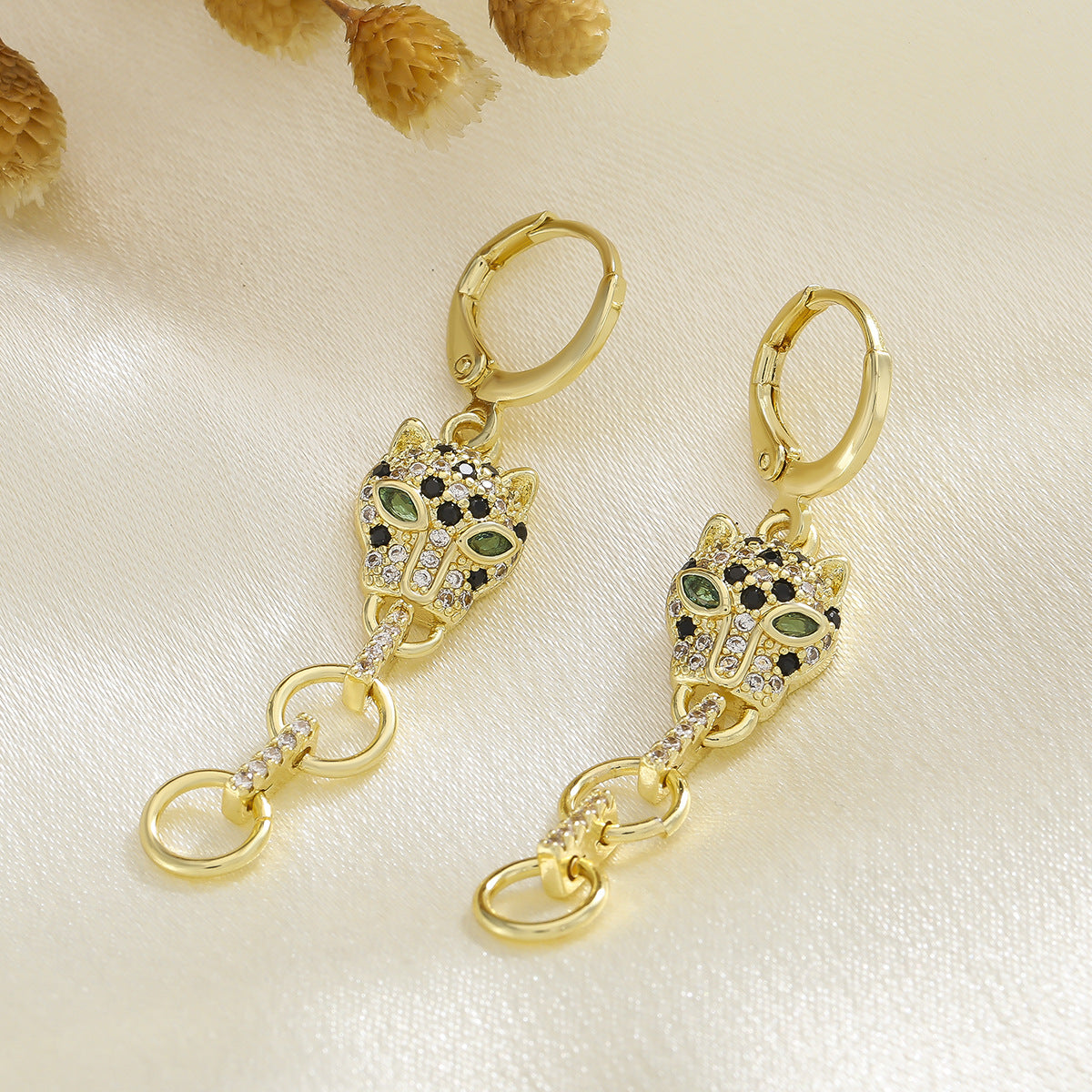 Women's Leopard Head High Sense Special Interest Light Earrings