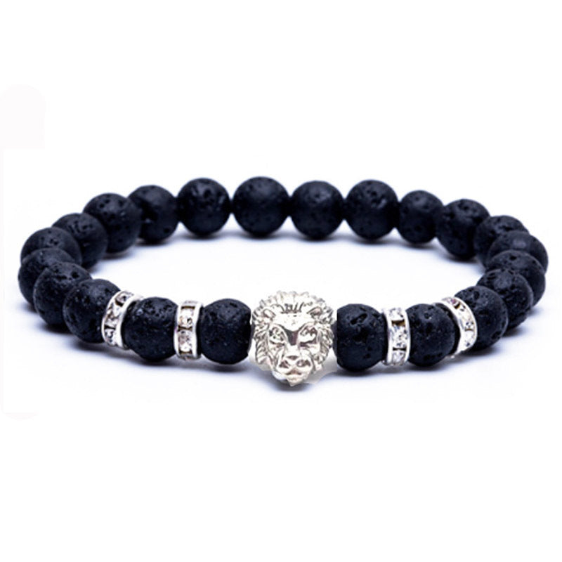 Ornament Fashion Lava Stone Lion Beaded Bracelets