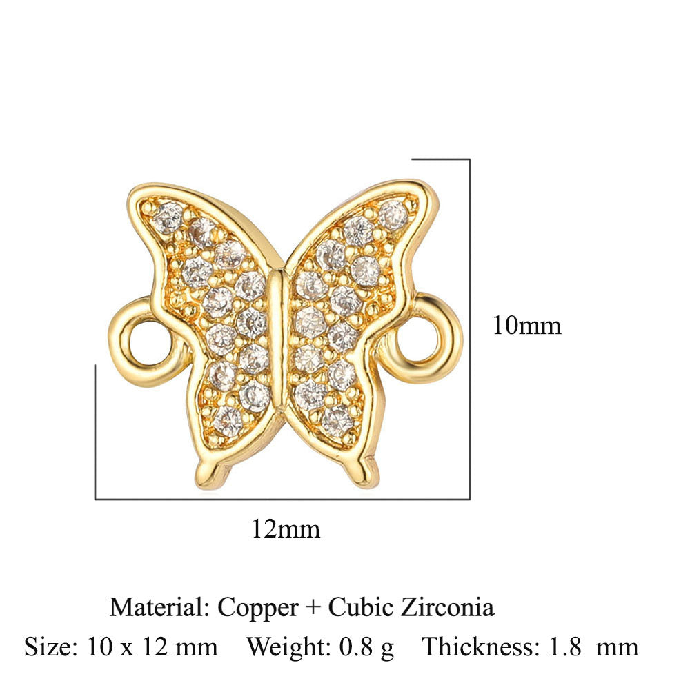 Copper Zircon Ornament Accessories Love Crown Pendants