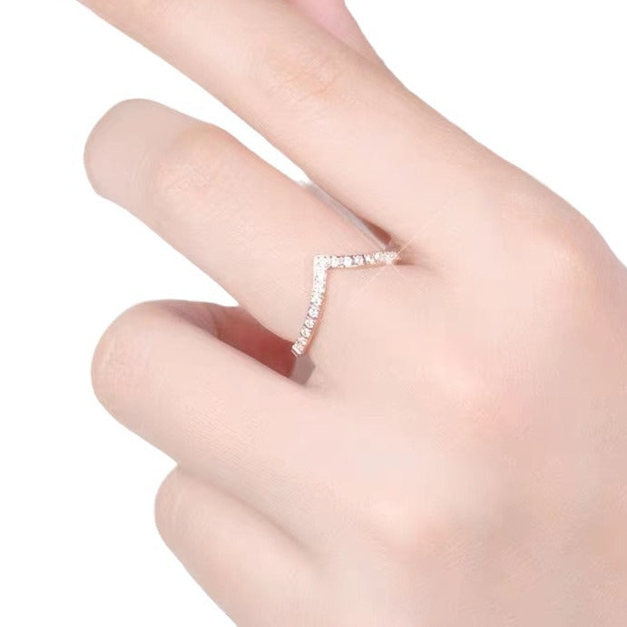Steel Female Niche High Sense Graceful Fashionable Finger Zircon Gang Rings