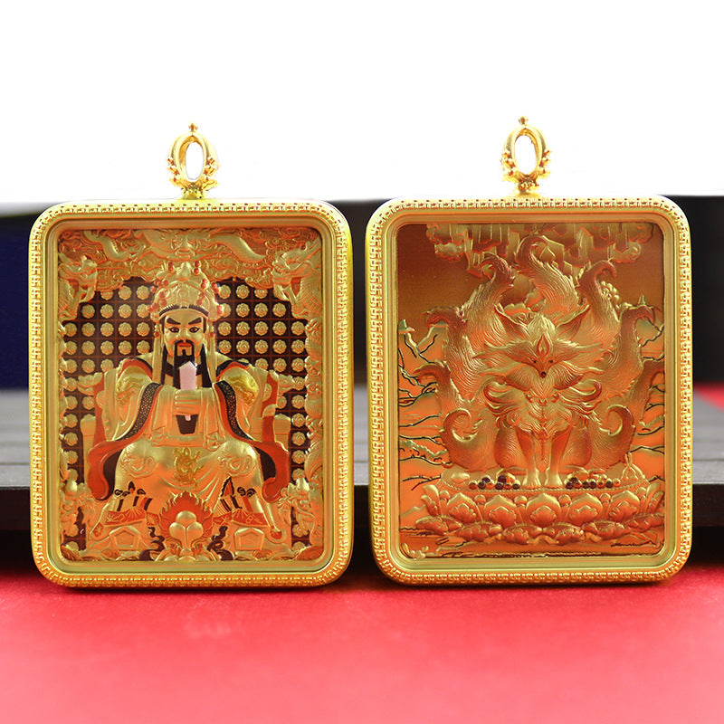 Double-sided Five-master Zodiac Three-dimensional Gilding Portable Pendants