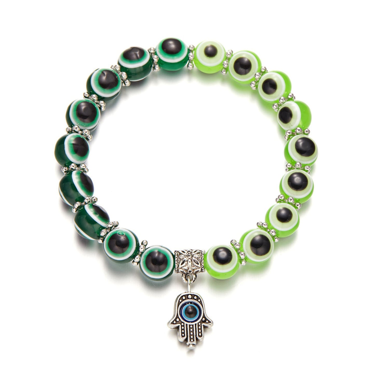 Fashion Creative Palm Eyes Devil's Eye Elastic Beaded Bracelets