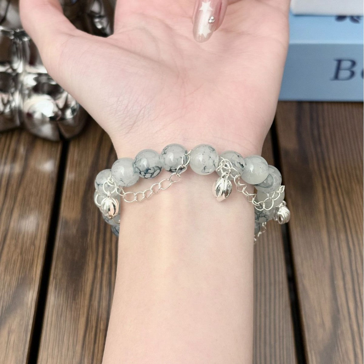 Bamboo Joint Summer Beaded Butterfly Half Bracelet