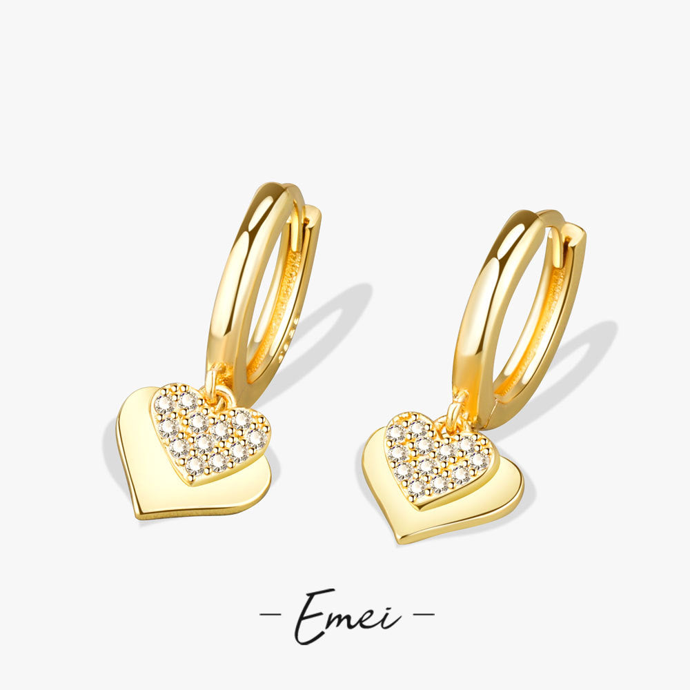Heart Sweet Lady Style French Ear Clip Trendy Affordable Luxury Stud Earrings