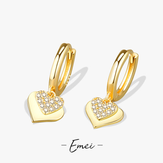 Heart Sweet Lady Style French Ear Clip Trendy Affordable Luxury Stud Earrings