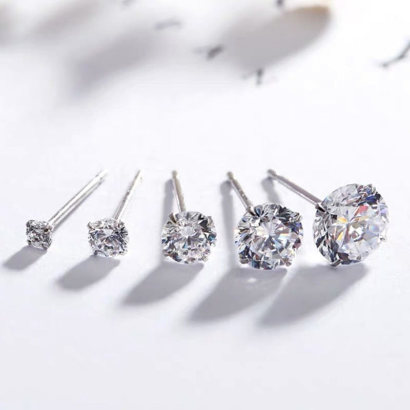 Sterling Sier Diamond Clover Auricular Needle Ear Bar Female Zircon Rings