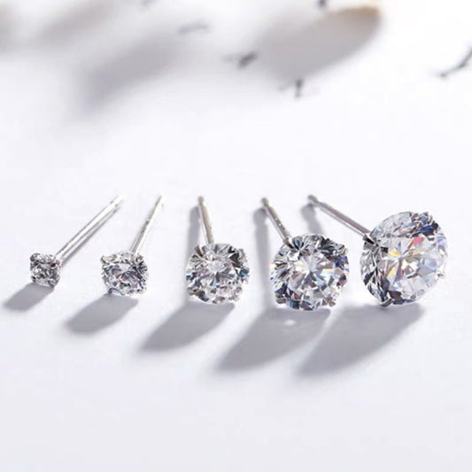 Sterling Sier Diamond Clover Auricular Needle Ear Bar Female Zircon Rings