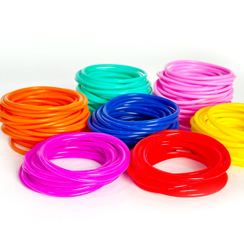 Children's Rainbow Rubber Band Silicone Luminous Tie Bracelets