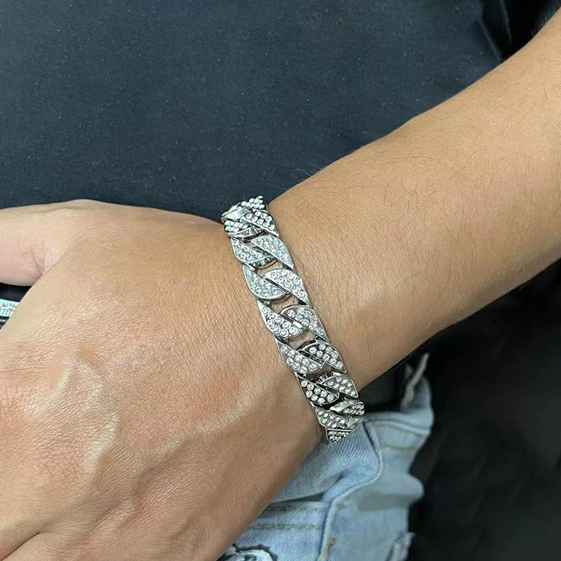 Cold Style Fashion Party Hipster Couple Full Diamond Bracelet