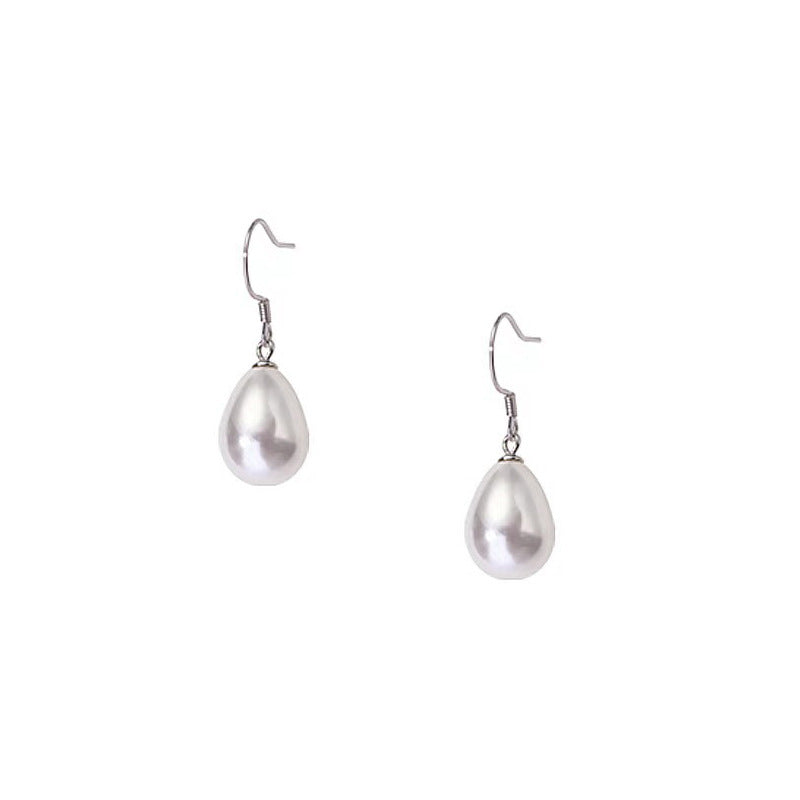 Simple Retro Sier Needle Pearl High Sense Ear Earrings