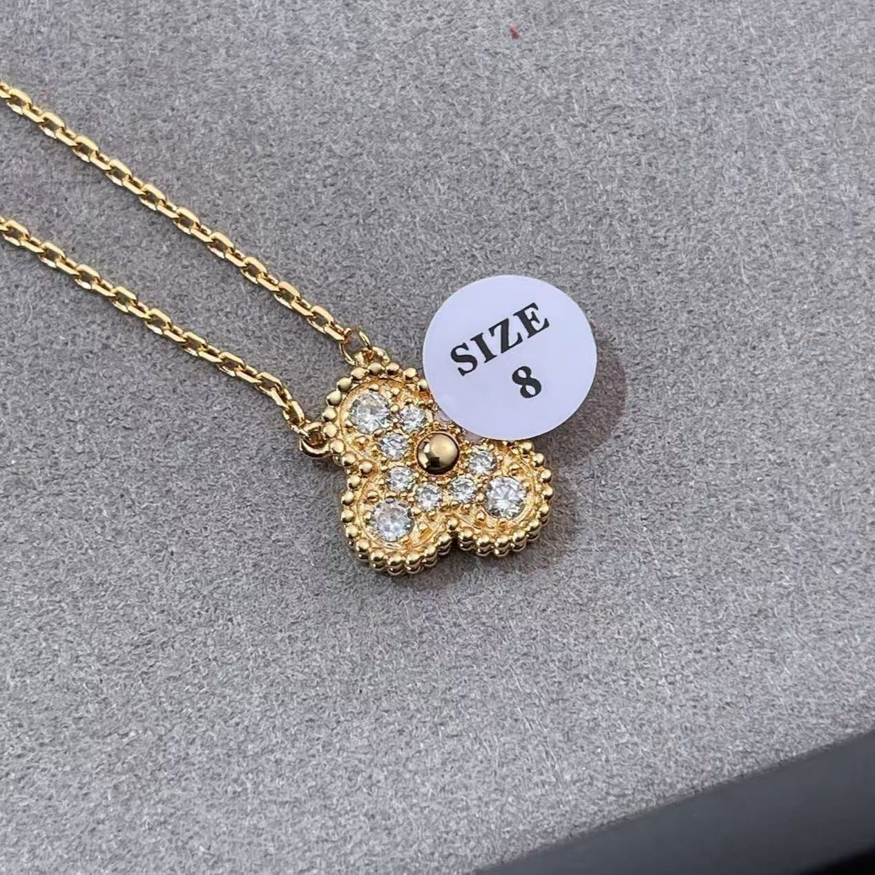 High Version V Gold Clover Thick Plated Clavicle Chain Necklaces