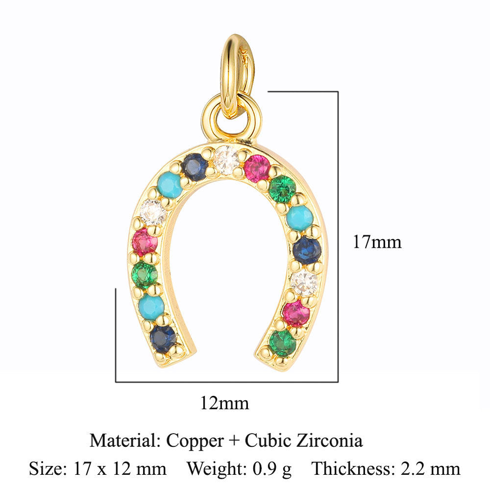 Tree Horseshoe Copper Zircon Snake Butterfly Pendants