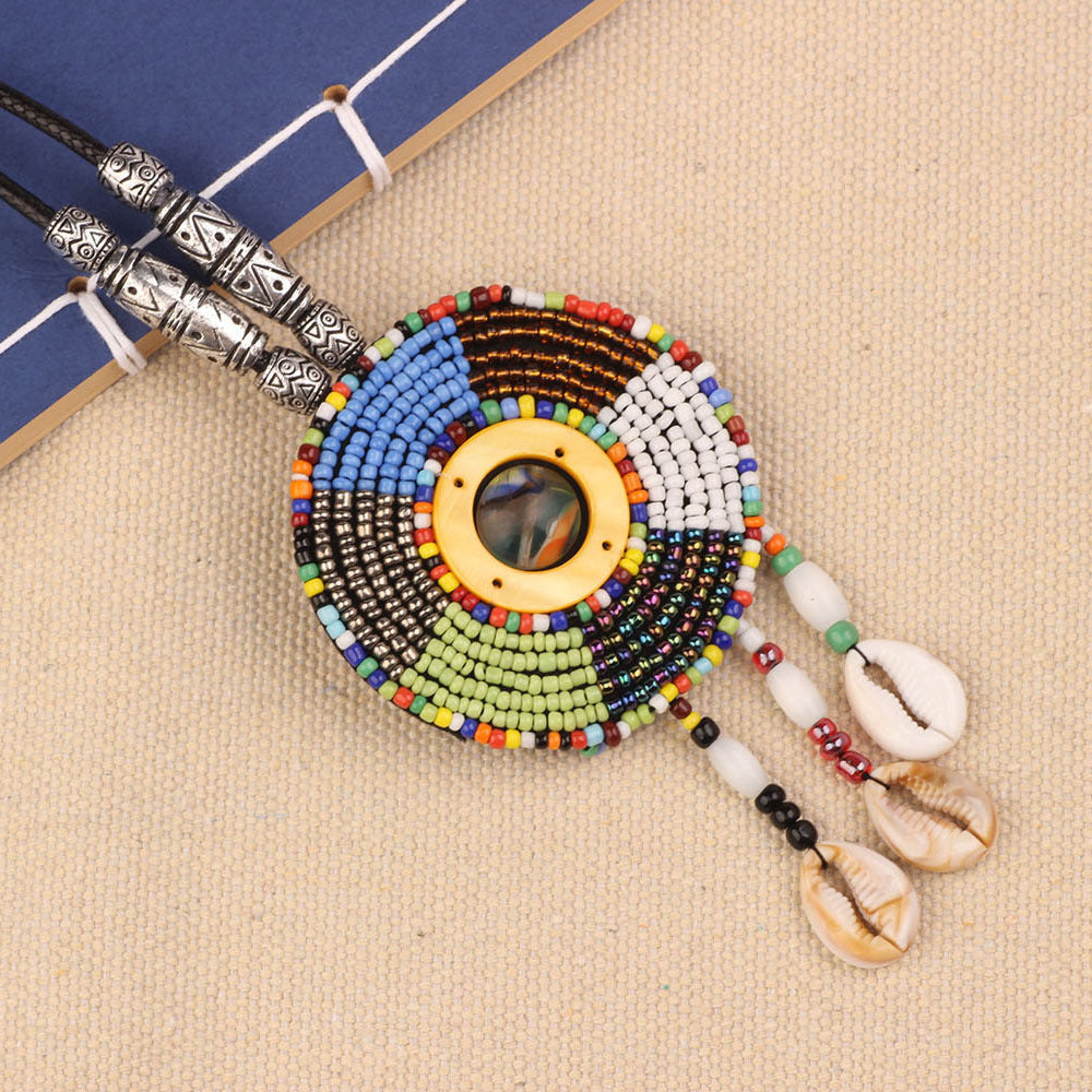 Ethnic Style Nepal Leather Exotic Design Handmade Necklace