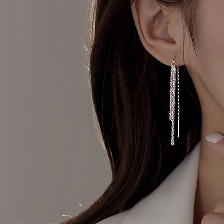 Women's Sparkling Tassel Summer Super Shiny Starry Sky Light Luxury Ear Line