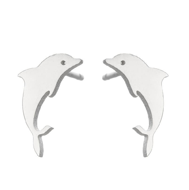 Niche Asymmetric Dog Eating Moon Christmas Deer Snowflake Ear Earrings