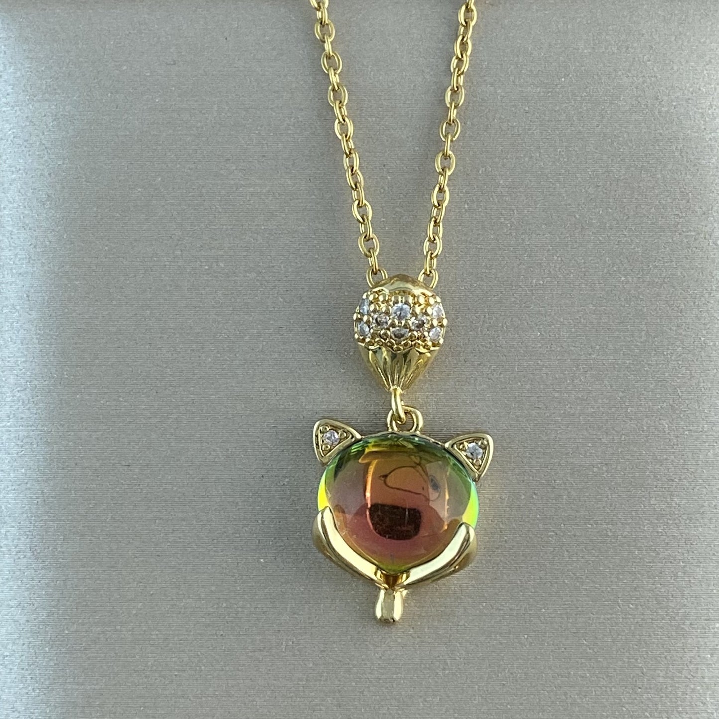 Women's Real Gold Plating Opal Fox Clover Pendants