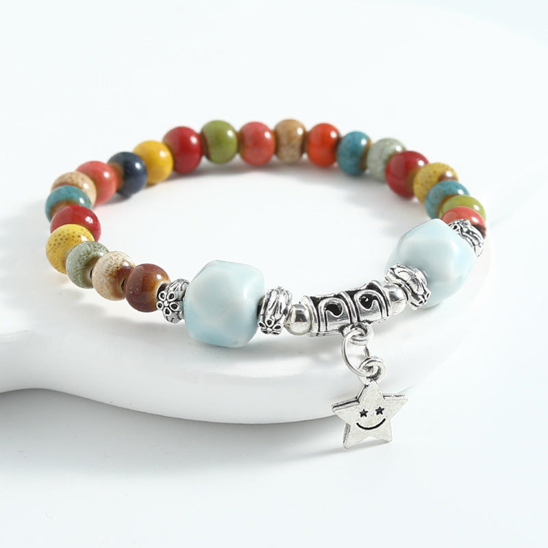 Ethnic Style Ceramic Beaded Artistic Ancient Bracelet
