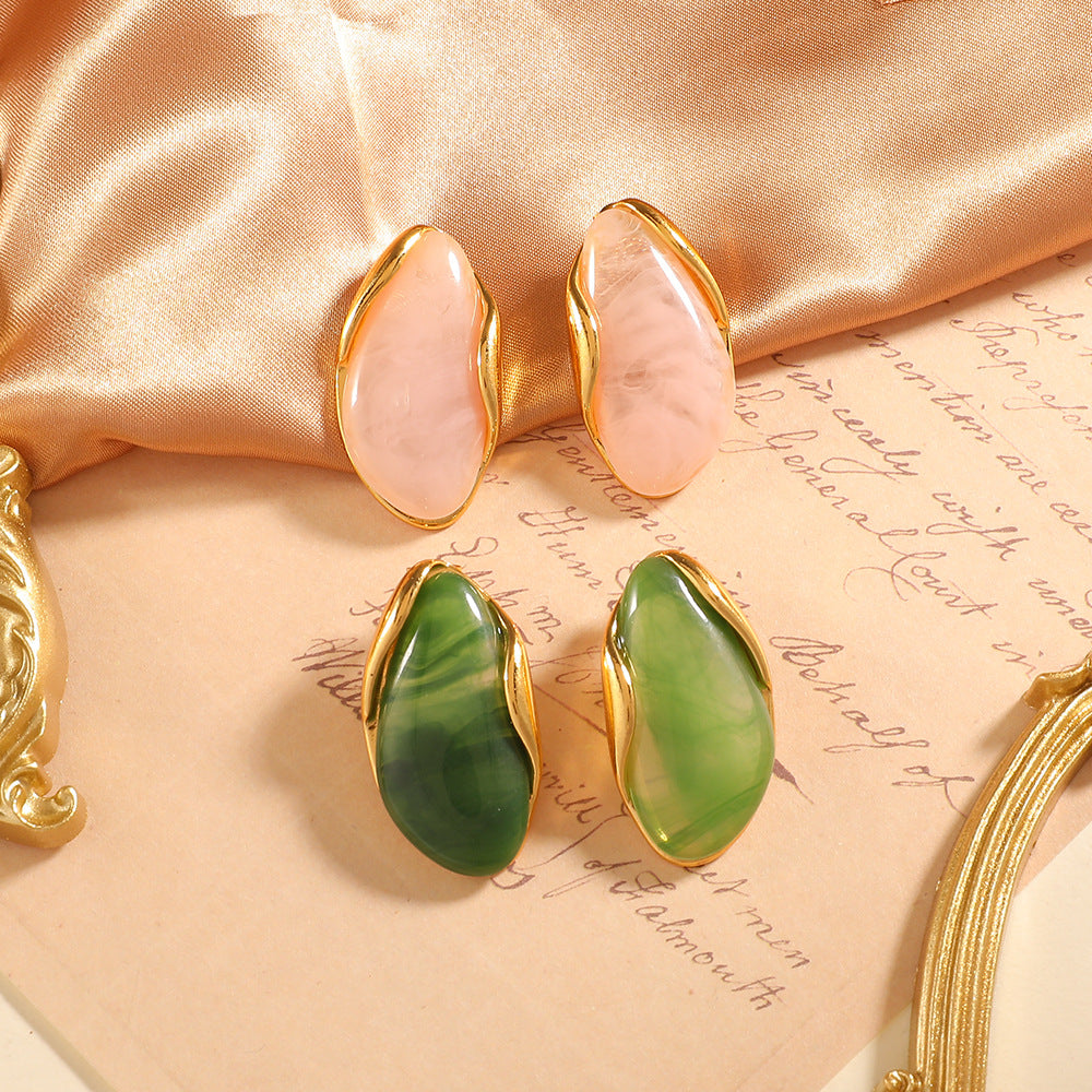 Stainless Steel Resin Fashion Elegance Retro Earrings