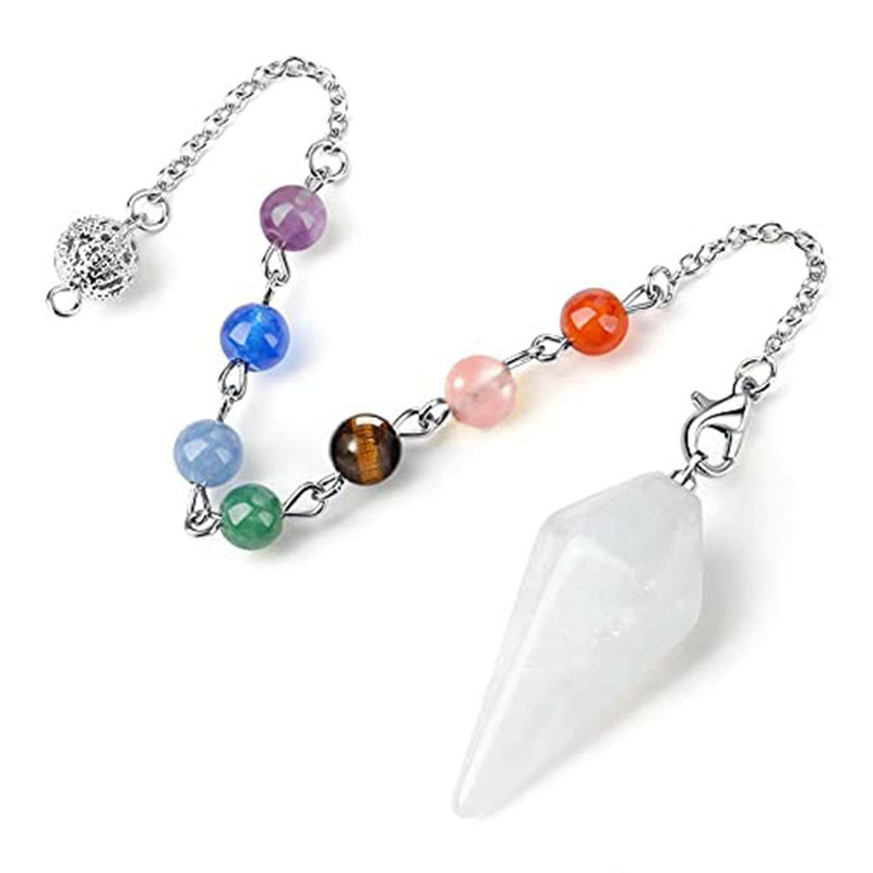 Six Sides Rhombus Stone Natural Hexagonal Cone Spirit Pendants