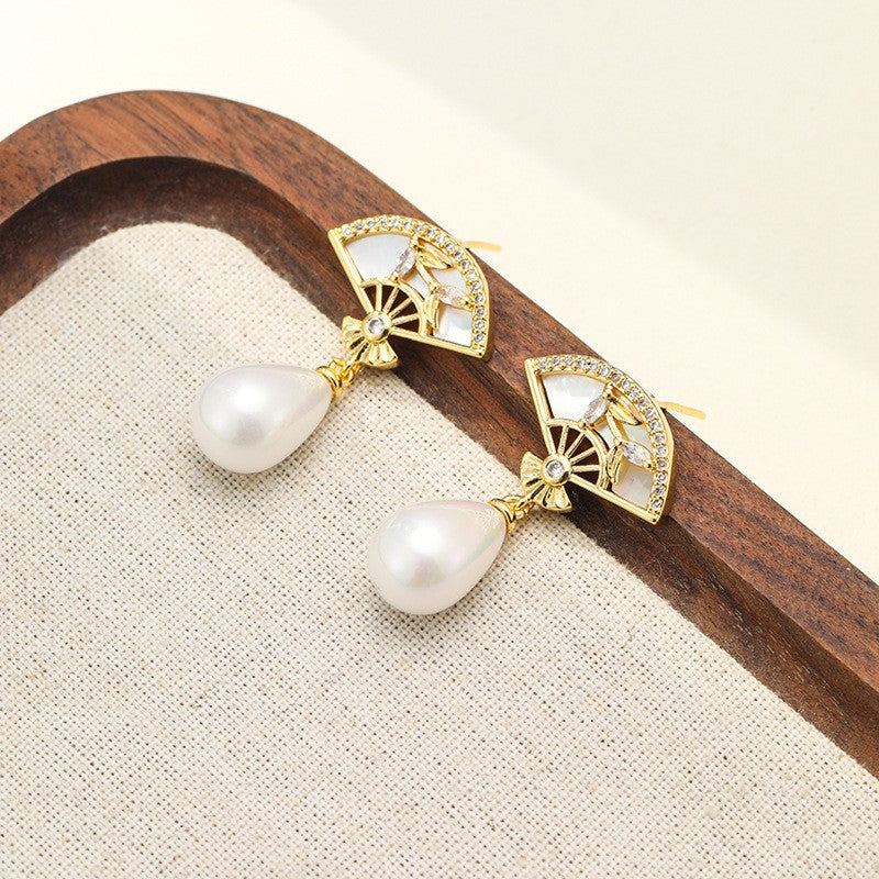 Fashion Water Drops Pearl Sweet Lady Style Earrings