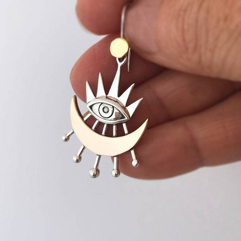 Women's Exaggerated Personalized Sun Moon Trendy Trend Earrings