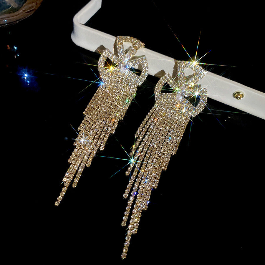 Women's Sier Diamond Tassel Light Luxury High-grade Simple Rings