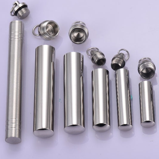 Stainless Steel Cylinder Perfume Bottle Urn Pendants