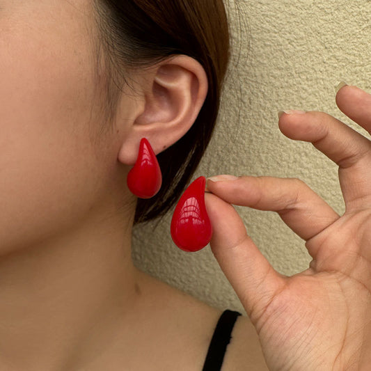 Women's Christmas For Vintage Wine Red Acrylic Earrings