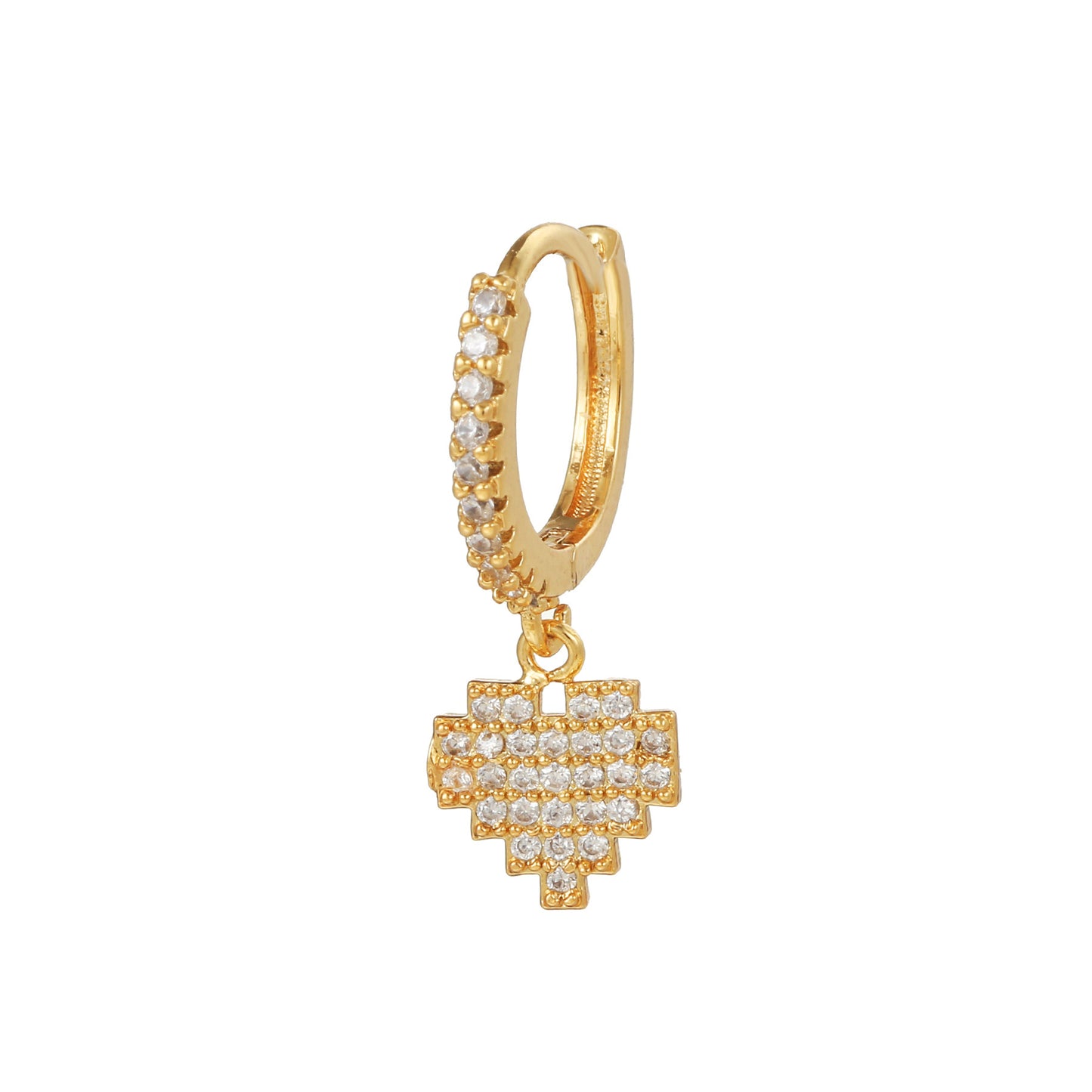 Micro Inlaid Zircon Personalized Love Heart-shaped Design Cold Ear Buckle