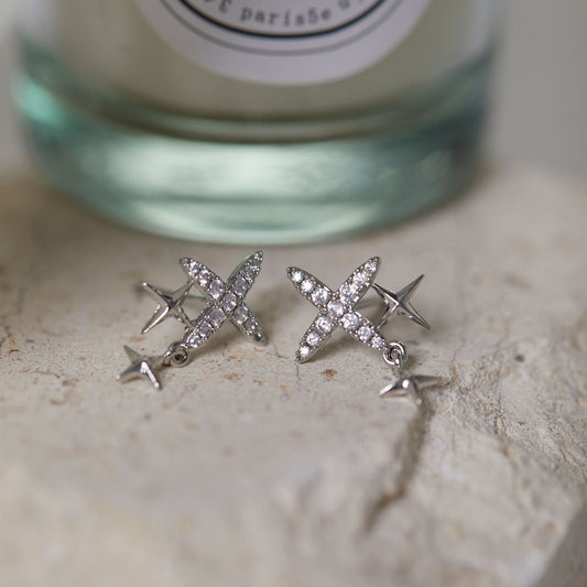 Women's And Simple Four Stars Design High-grade Earrings