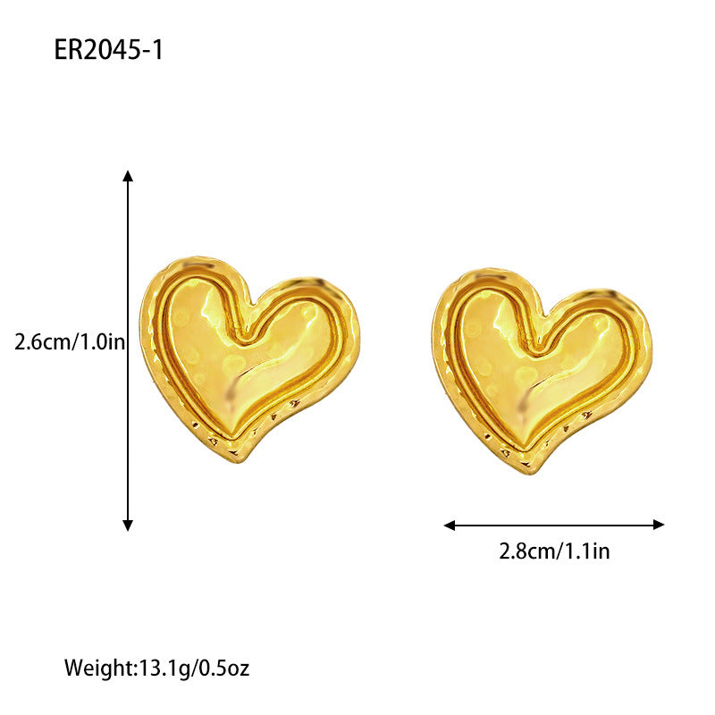 Women's Heart Irregular Circles High Texture Fashion Earrings