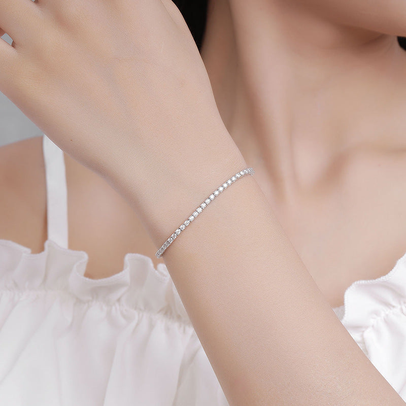 Sier Diamond Moissanite Minimalist Light Luxury Bracelets